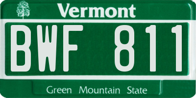 VT license plate BWF811