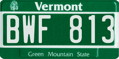 VT license plate BWF813