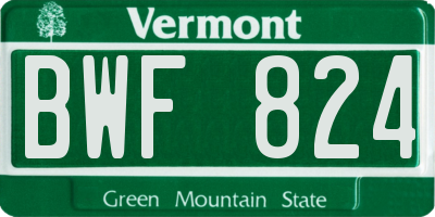 VT license plate BWF824