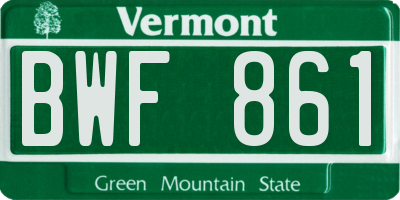 VT license plate BWF861