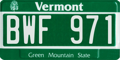 VT license plate BWF971