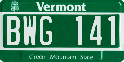 VT license plate BWG141
