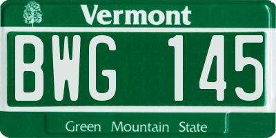 VT license plate BWG145