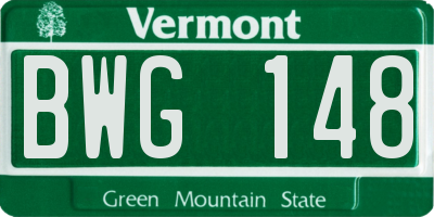 VT license plate BWG148