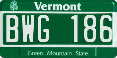 VT license plate BWG186