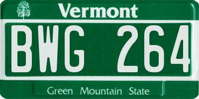 VT license plate BWG264