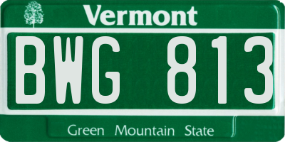 VT license plate BWG813