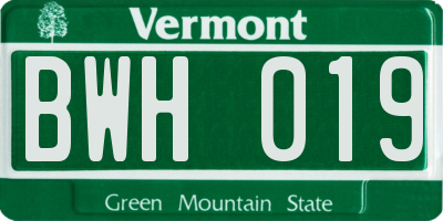 VT license plate BWH019