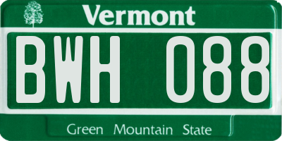 VT license plate BWH088