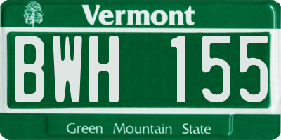 VT license plate BWH155