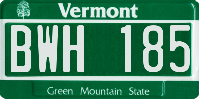 VT license plate BWH185