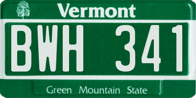 VT license plate BWH341