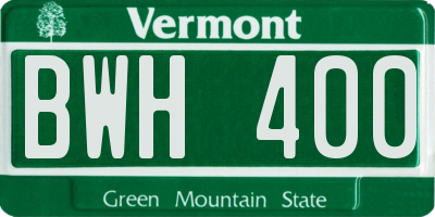 VT license plate BWH400