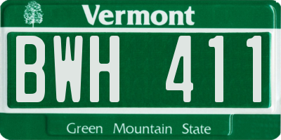 VT license plate BWH411