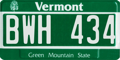 VT license plate BWH434