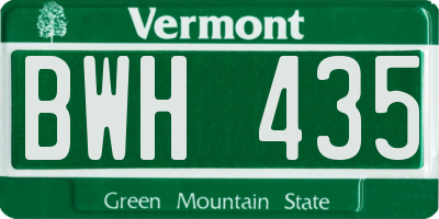 VT license plate BWH435