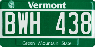 VT license plate BWH438