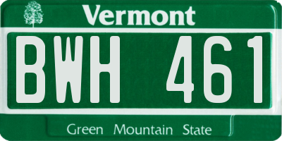 VT license plate BWH461