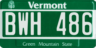 VT license plate BWH486