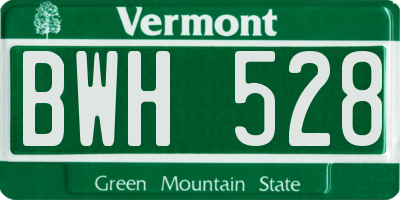 VT license plate BWH528