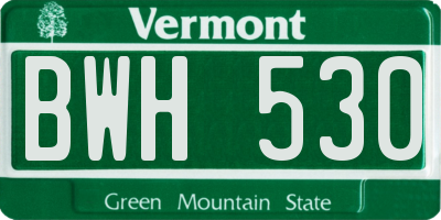 VT license plate BWH530