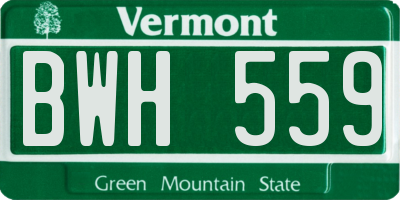 VT license plate BWH559