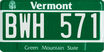 VT license plate BWH571