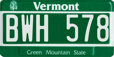 VT license plate BWH578