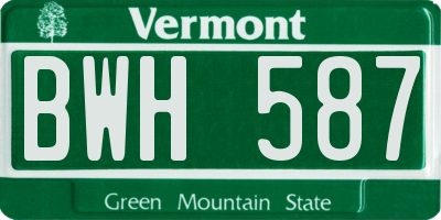 VT license plate BWH587