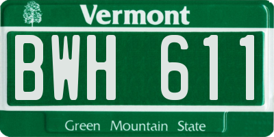 VT license plate BWH611