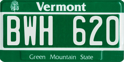 VT license plate BWH620