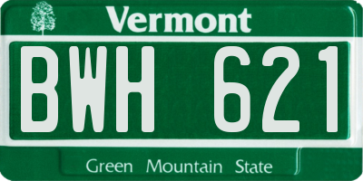VT license plate BWH621