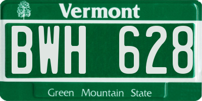 VT license plate BWH628