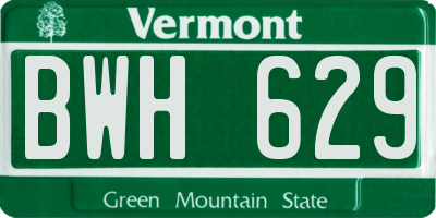 VT license plate BWH629