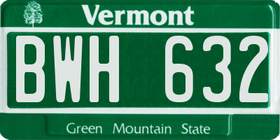 VT license plate BWH632