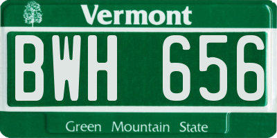 VT license plate BWH656