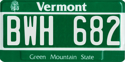 VT license plate BWH682