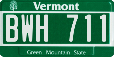 VT license plate BWH711
