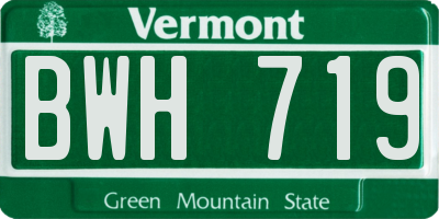VT license plate BWH719
