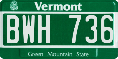 VT license plate BWH736
