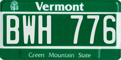 VT license plate BWH776