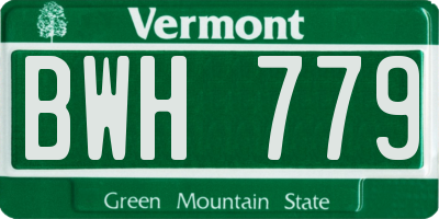 VT license plate BWH779