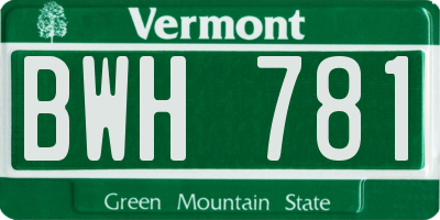VT license plate BWH781