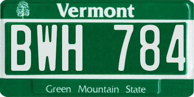 VT license plate BWH784