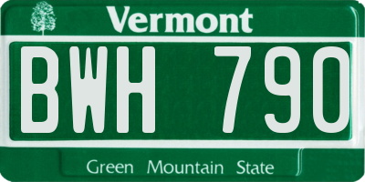 VT license plate BWH790