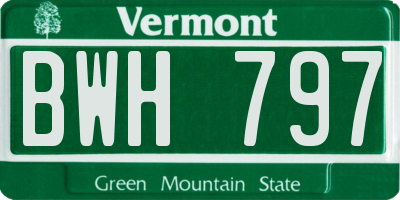 VT license plate BWH797