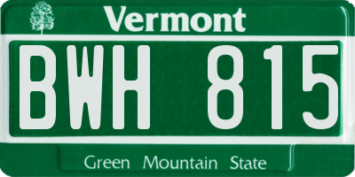 VT license plate BWH815