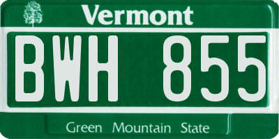 VT license plate BWH855