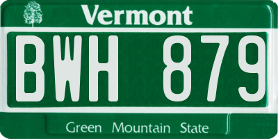 VT license plate BWH879
