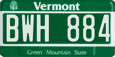 VT license plate BWH884